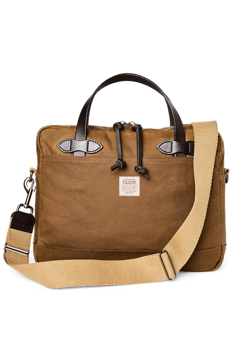 Filson | Tin Cloth Compact Briefcase - Dark Tan – Montana Supply Co.