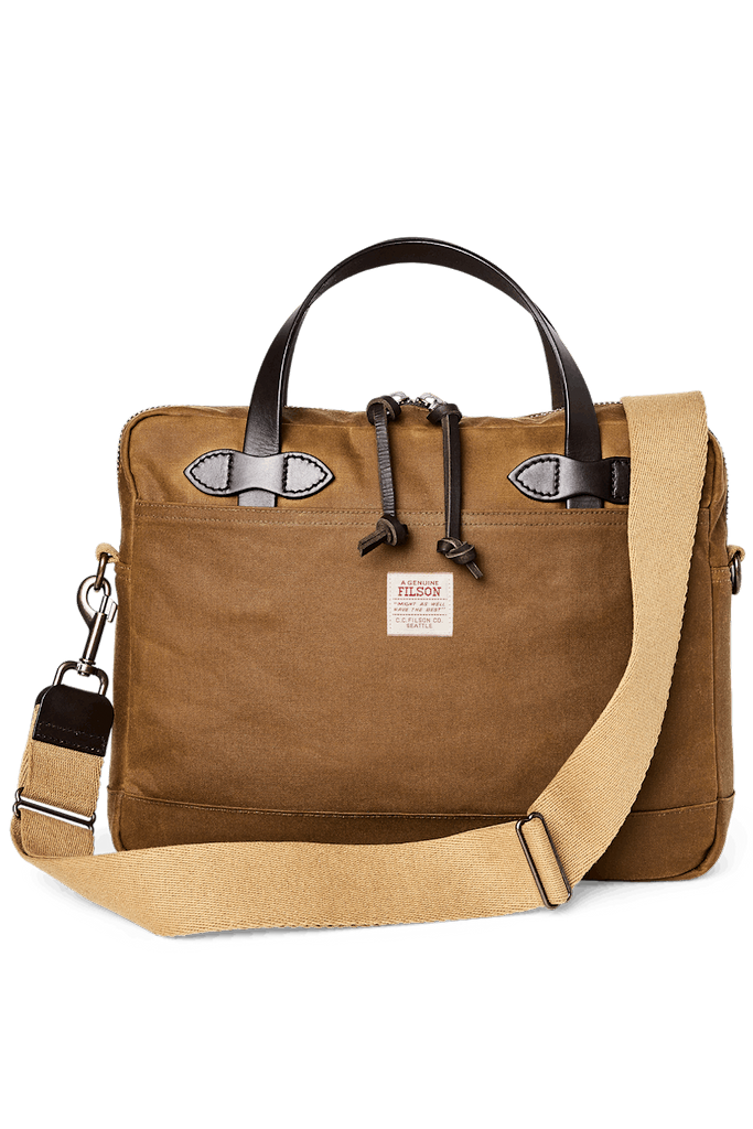 Filson | Tin Cloth Compact Briefcase - Dark Tan – Montana Supply Co.