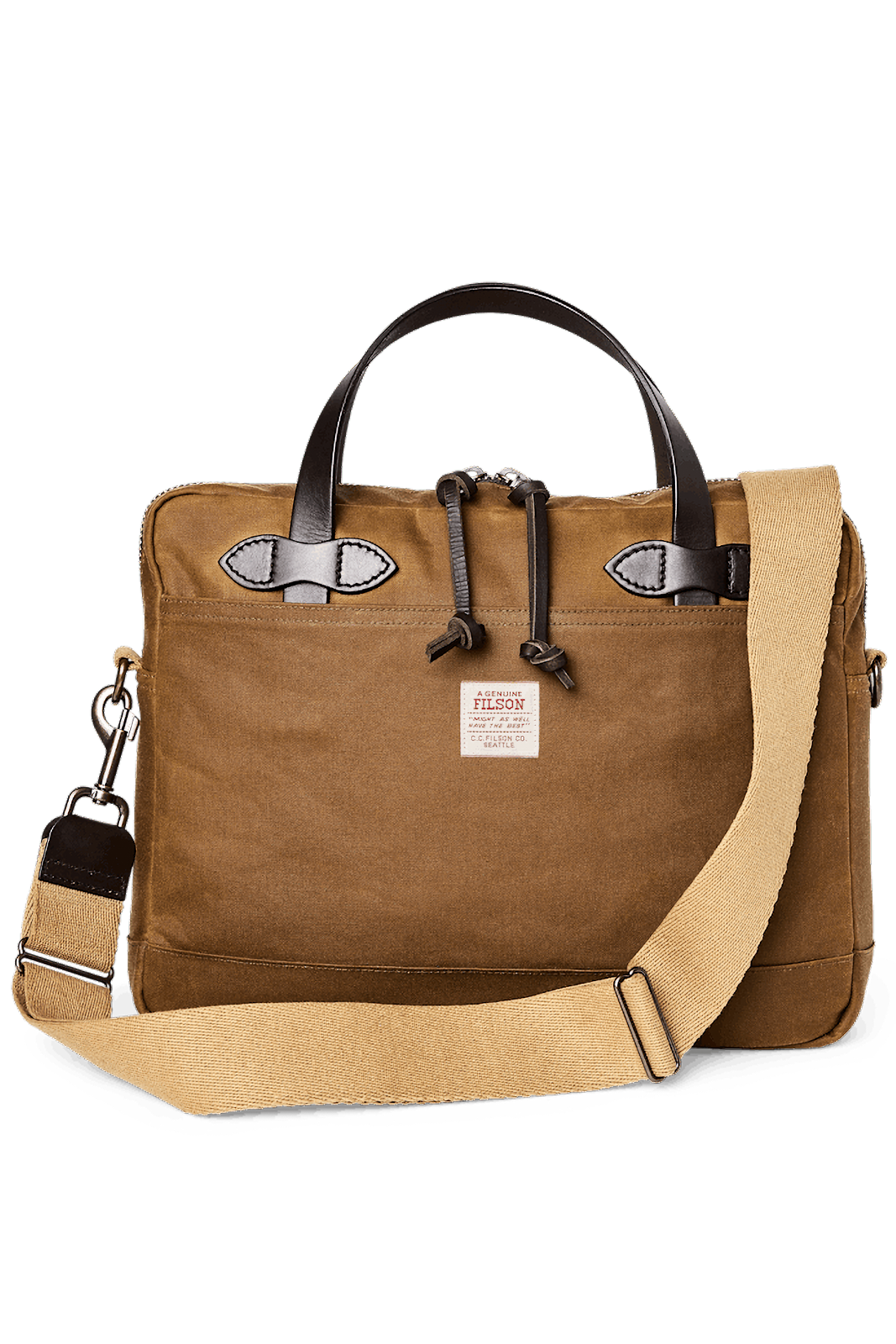 Filson | Tin Cloth Compact Briefcase - Dark Tan – Montana Supply Co.