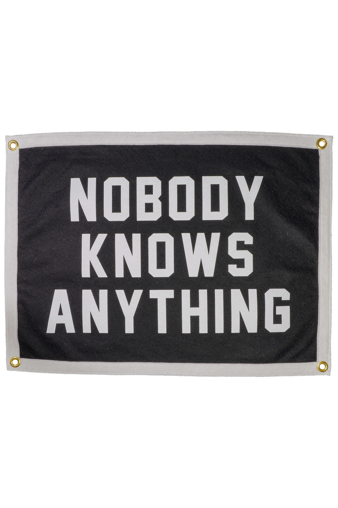 Oxford Pennant | Nobody Knows Anything Camp Flag – Montana Supply Co.