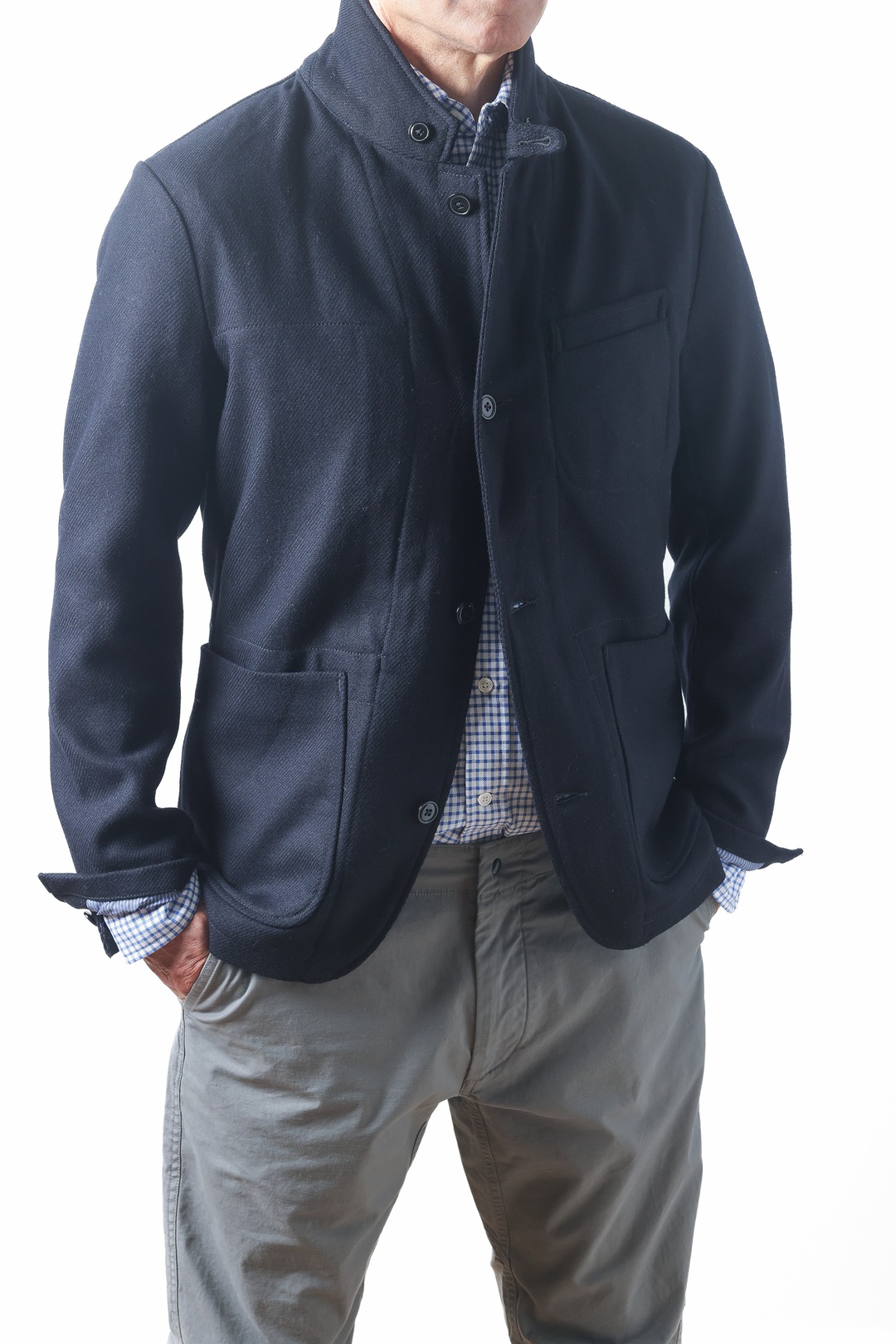 Relwen | Heritage Trap Blazer - Dark Navy Whipcord - Men's