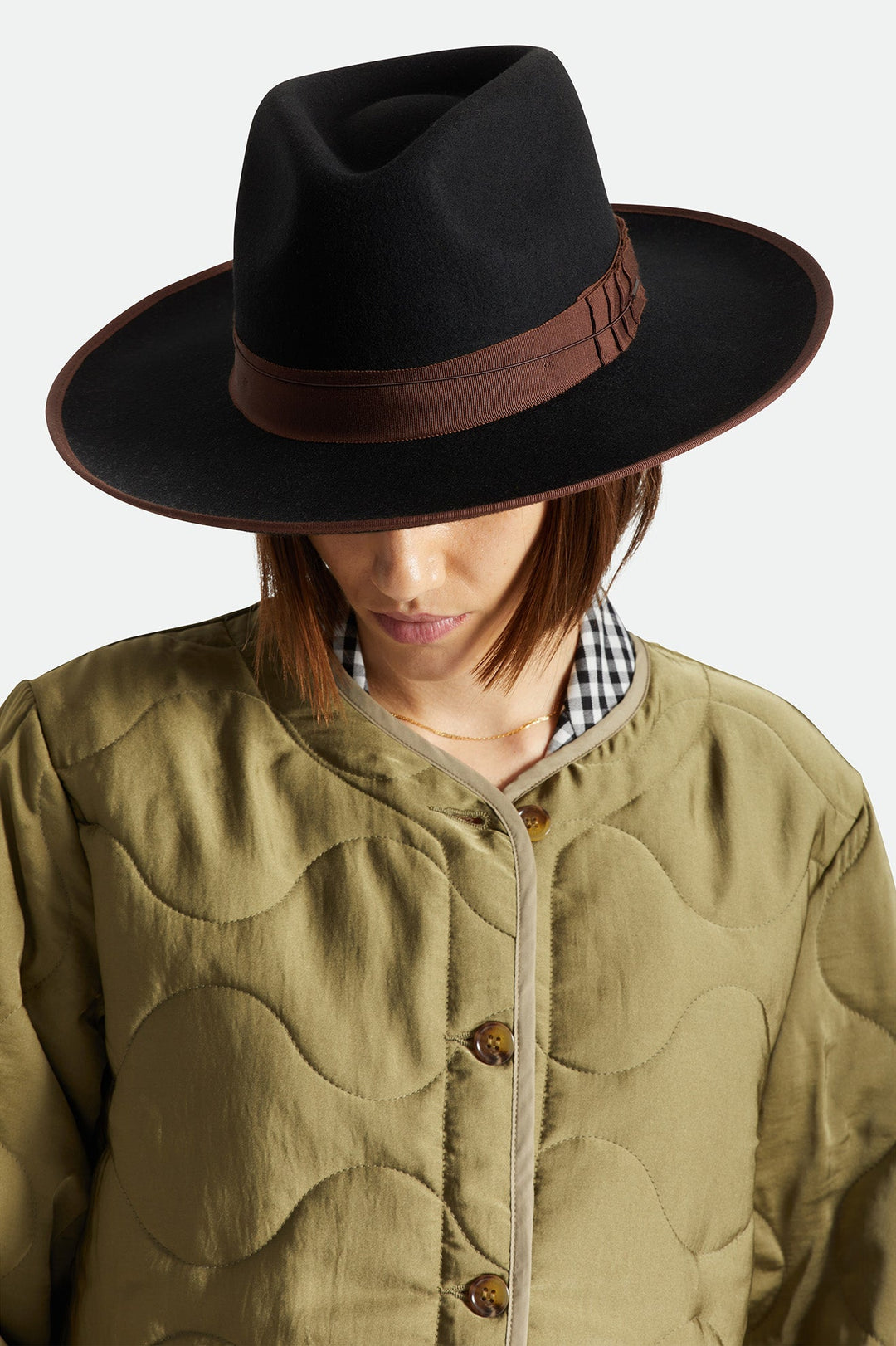 Brixton Reno Fedora Black Brown Size S Brixton | Reno Fedora - Black/Brown - Men main image 2
